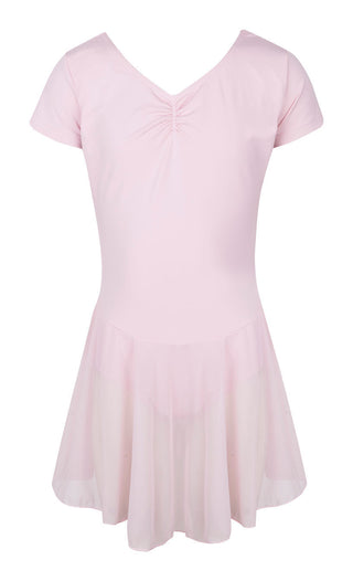Peony leotard with attached skirt - Pink
