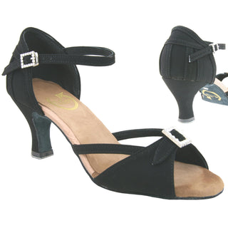 Roxanne Black or Silver Ladies Dance Shoe with 1.5" or 2.25" Heel