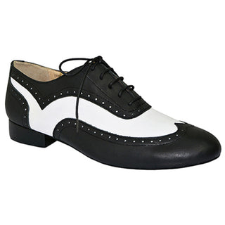 Charleston Mens Black and White Leather Dance Shoe