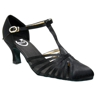 Teresa Black, Flesh, Red or Tan Satin Ladies Dance Shoe 2.25" or 3" Heel