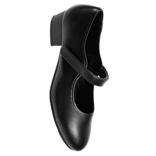Starlite PU Backflip Easytape Fastening, Fitted Toe & Heel Taps, Low Heel - Black