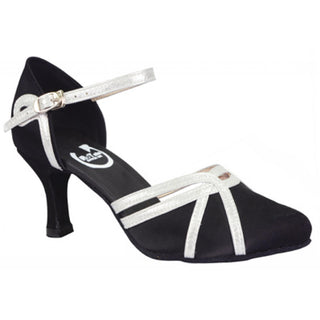 Katlyn Black/Silver or Tan Ladies Dance Shoe 2.5" Heel