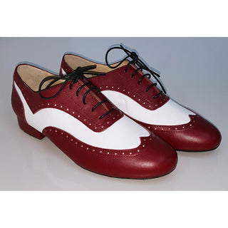 Boston Mens Red and White Leather Dance Shoe