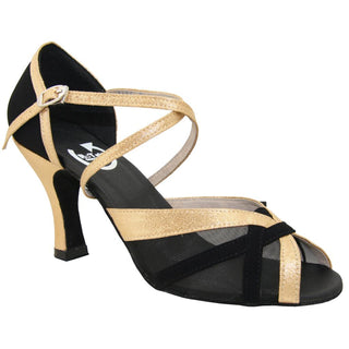 Wendy Black with Silver or Gold Ladies Dance Shoe with 2.5" or 3" Heel