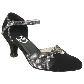 Rene Black or Silver Ladies Dance Shoe 2.25" Heel