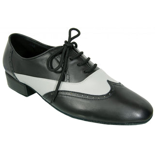 Santa Fe Mens Black/Grey Leather Dance Shoe with 1" Heel