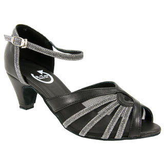 Maisy Black, Gold or Silver Ladies Dance Shoe 2" Heel