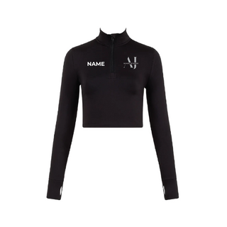 AJ School of Dance 1/2 Zip Long Sleeve Crop Top