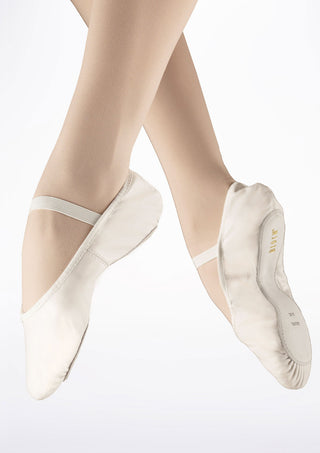 Bloch Arise Leather Ballet Shoes - Full Sole Child White