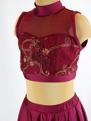Burgundy lyrical two piece