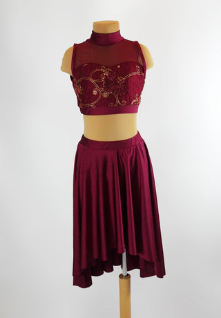 Burgundy lyrical two piece