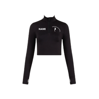DuSol School of Acrobatics 1/2 Zip Long Sleeve Crop Top