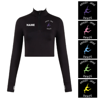 Hayley-Jane Dance 1/2 Zip Long Sleeve Crop Top