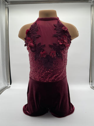 Burgundy Velvet One Piece