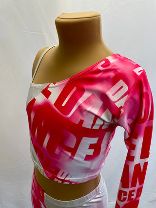Hot Pink and Silver DANCE Two Piece