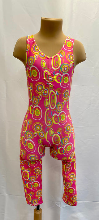 Yellow and Pink Swirled Dress, Two Piece and Catsuit