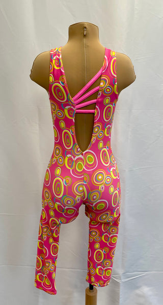 Yellow and Pink Swirled Dress, Two Piece and Catsuit