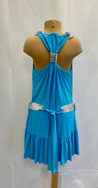 Sky Blue Draped Dress