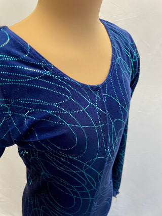 Dark Blue Catsuit with Metallic Detailing