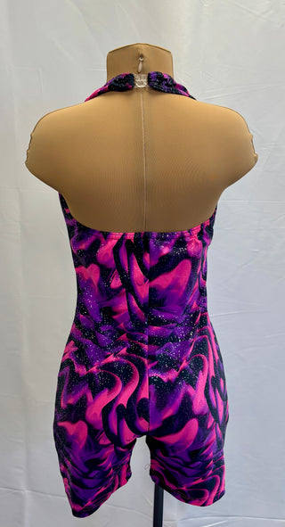 Purple, Pink and Black Unitard