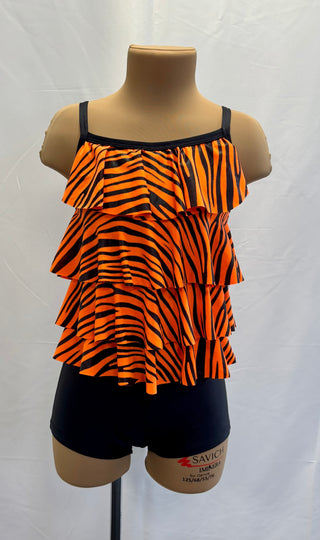 Orange Zebra Print Unitard