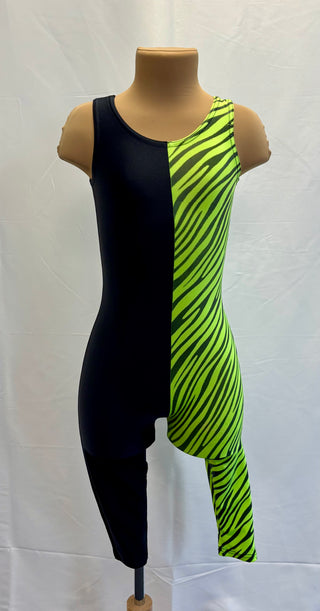 Black and Green Zebra Catsuit