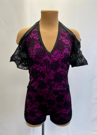 Purple and Black Unitard
