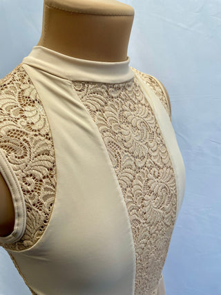 Beige Lace Panel Dress