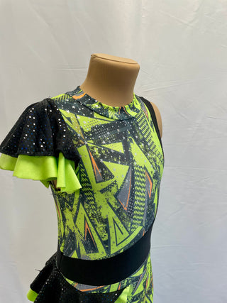 Black and Green Asymmetric Catsuit