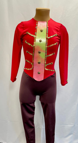 Red and Brown 'Soldier' Catsuit