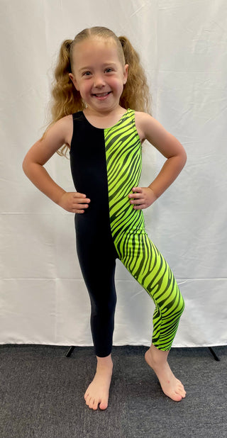 Black and Green Zebra Catsuit
