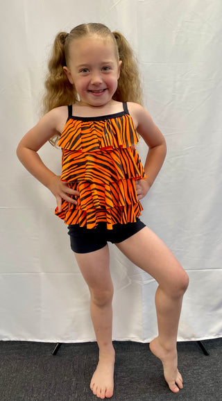 Orange Zebra Print Unitard