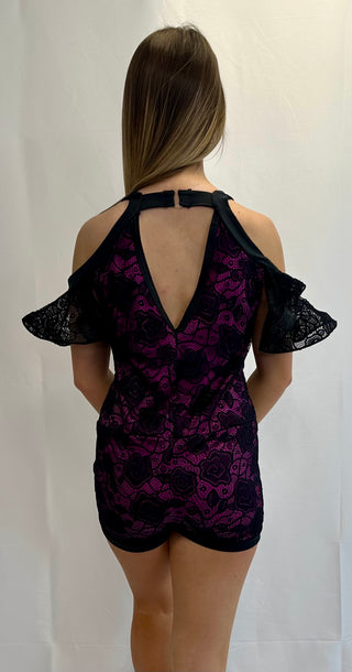 Purple and Black Unitard