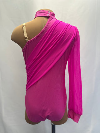 Pink One Shoulder Leotard - New