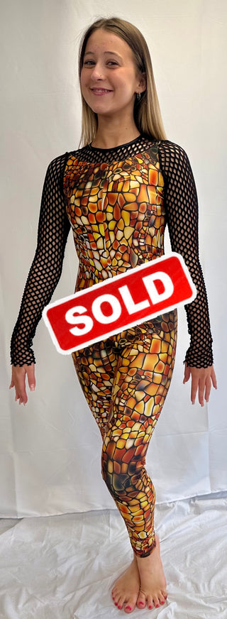 Orange Animal Catsuit