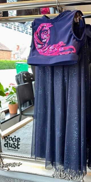 Navy and Pink Lyrical Two Piece