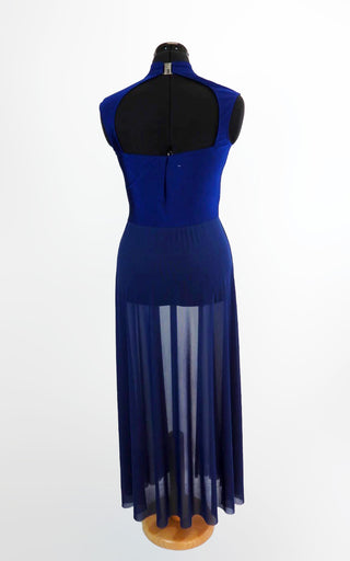 navy blue halter neck dress