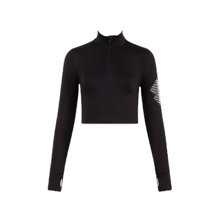 Prestige 1/2 Zip Long Sleeve Crop Top