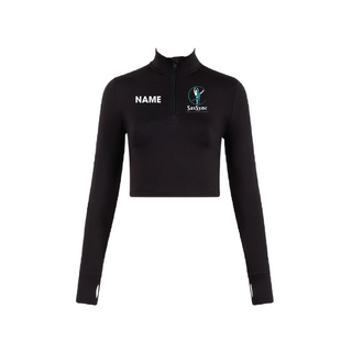 SasSync 1/2 Zip Long Sleeve Crop Top