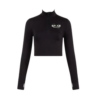 Space Dance Studios 1/2 Zip Long Sleeve Crop Top