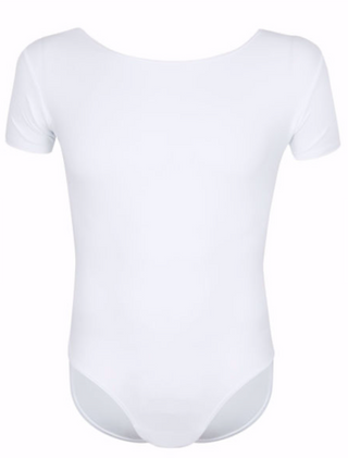 Rowan White Capped Sleeved Leotard