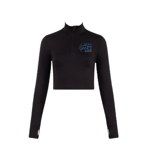 True Blue Dance Academy 1/2 Zip Long Sleeve Crop Top