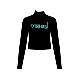 Vision Arts Wales 1/2 Zip Long Sleeve Crop Top