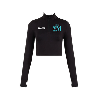 Vision Arts Wales Path2Pro 1/2 Zip Long Sleeve Crop Top