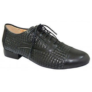 Turin Mens Woven Leather Dance Shoe with 1" Heel