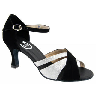 Cara Black and Silver Ladies Dance Shoe 2.5" or 3" Heel