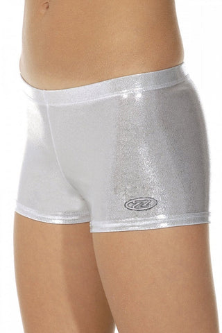 The Zone Chic Shiny Hipster Gymnastics Shorts - Silver