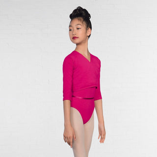 1st Position Cotton/Poly X Over Cardigan 3/4 Length Sleeves - Mulberry