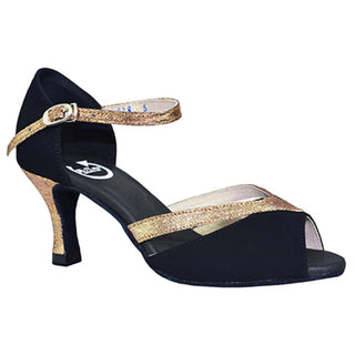 Daniella Black and Gold Ladies Dance Shoe 2" or 2.5" Heel